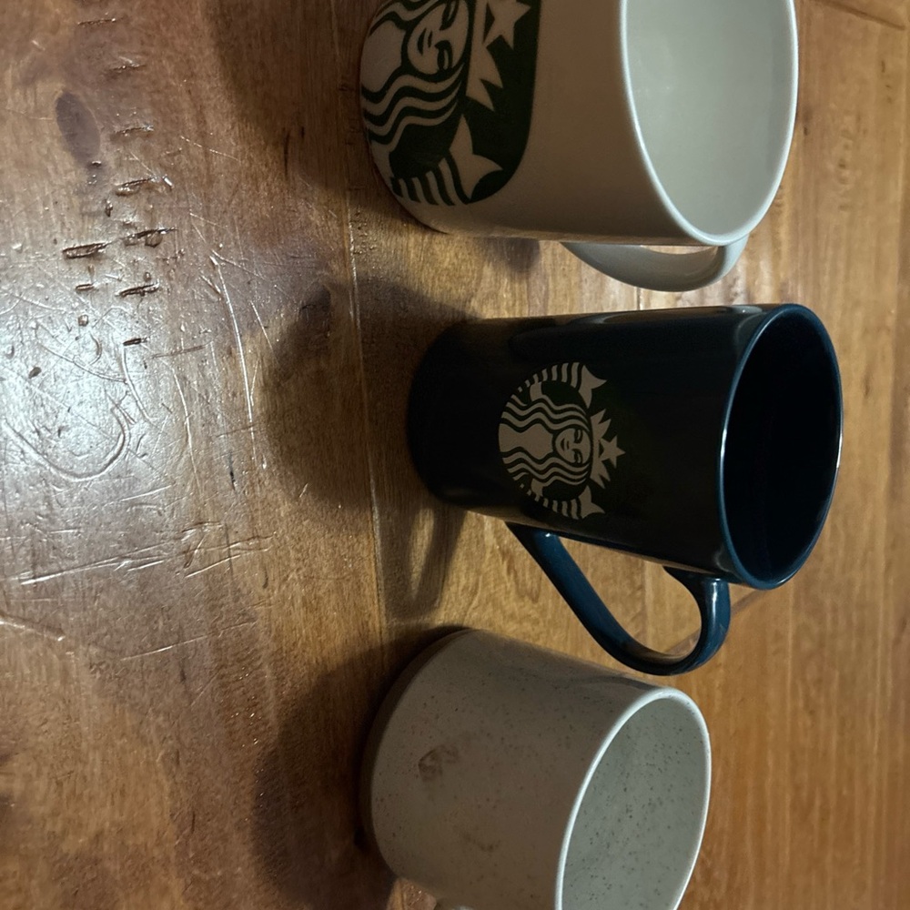 Starbucks Green and Blue Accent Mug Set